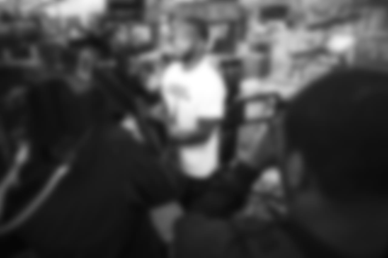 An image of the Dec. 4, 2018 community development event in which Kareem Jackson and his teammates purchased Christmas gifts for Houston-area students.
