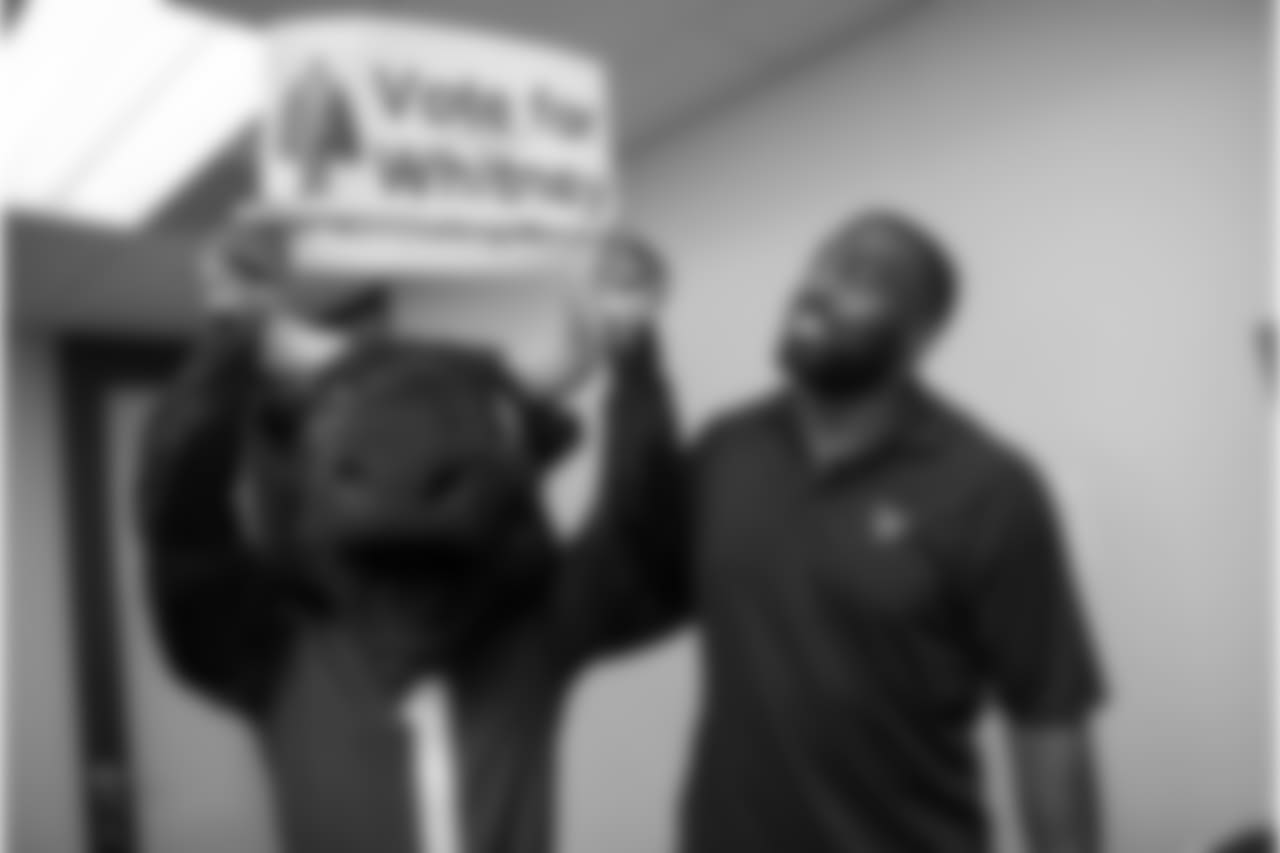 An image from the Dec. 19, 2018 community development event featuring Whitney Mercilus at Easter Seals.