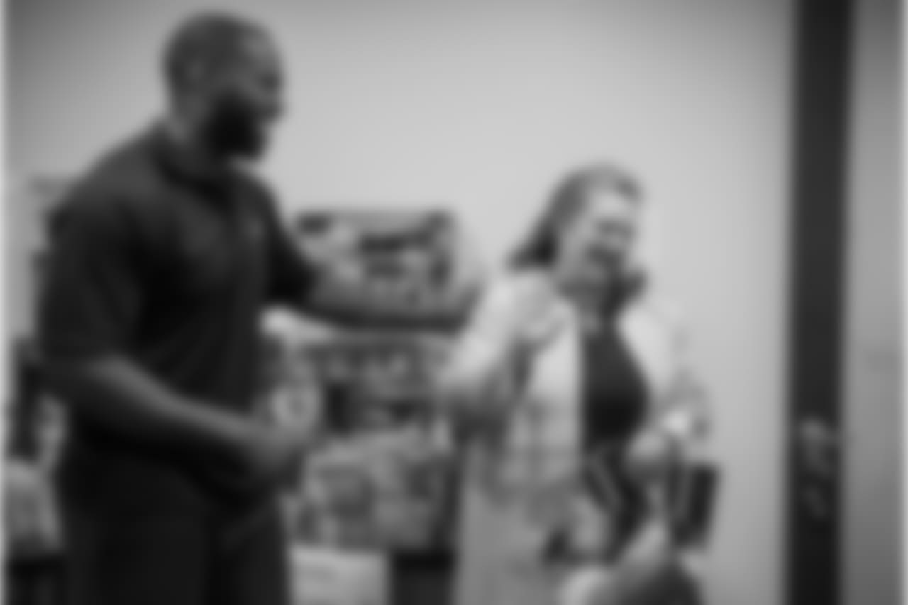 An image from the Dec. 19, 2018 community development event featuring Whitney Mercilus at Easter Seals.