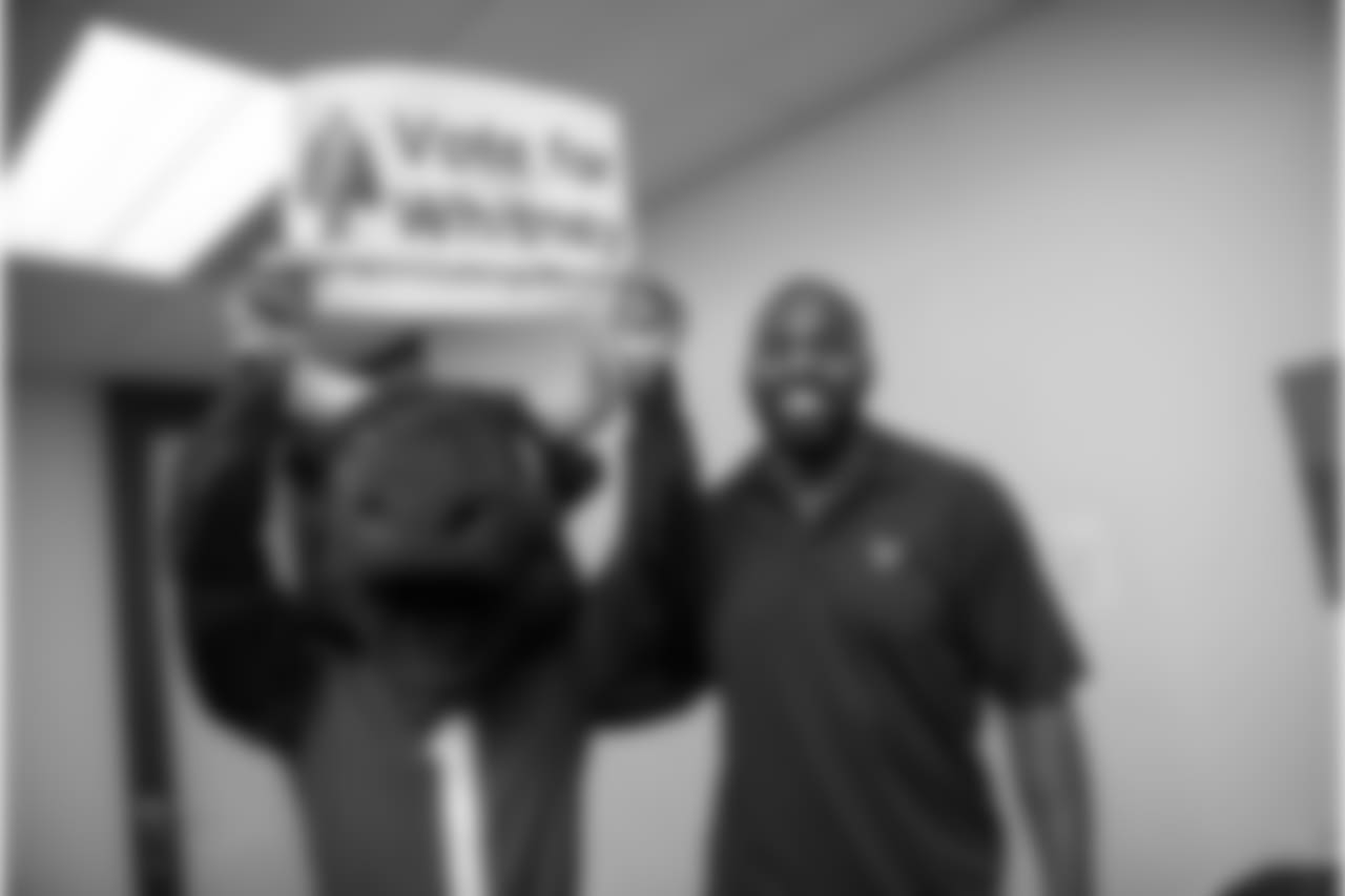 An image from the Dec. 19, 2018 community development event featuring Whitney Mercilus at Easter Seals.