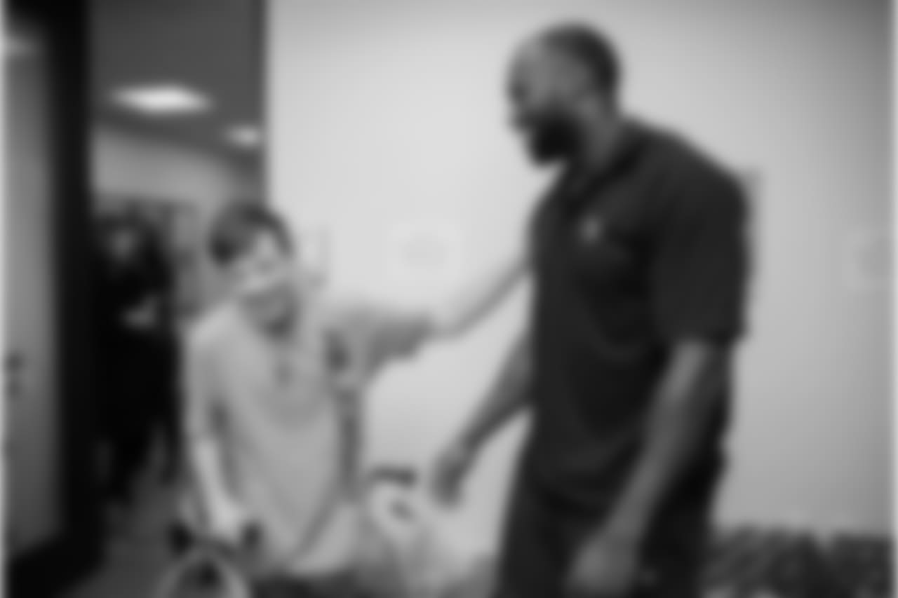 An image from the Dec. 19, 2018 community development event featuring Whitney Mercilus at Easter Seals.