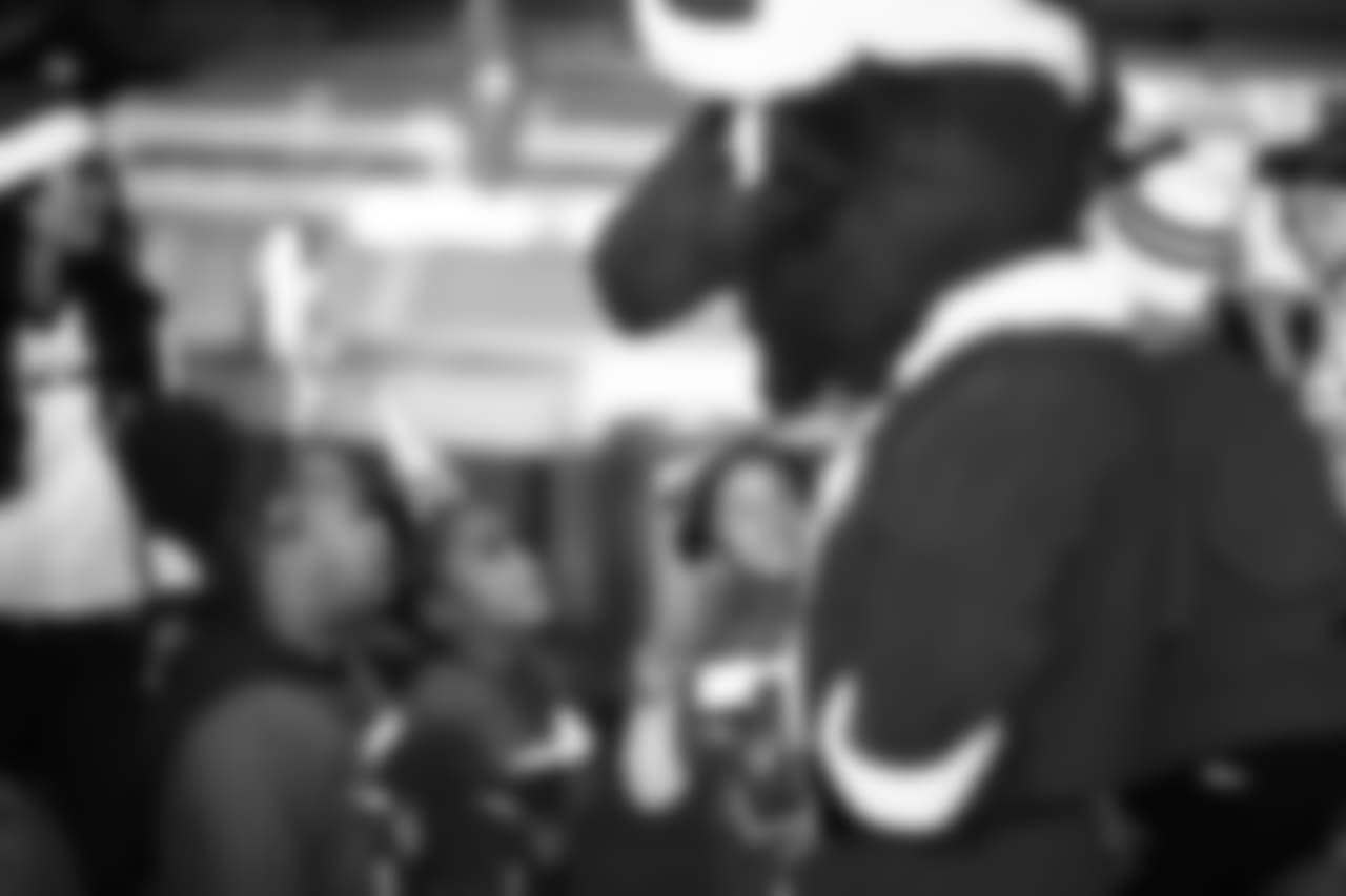 An image from the Dec. 20 2018 community development event. The Lady Texans threw a Holiday Party for the Texans YMCA at NRG Stadium.