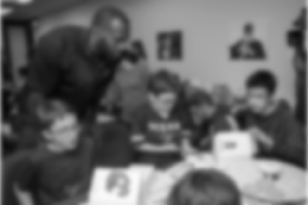 An image from the Dec. 19, 2018 community development event featuring Whitney Mercilus at Easter Seals.