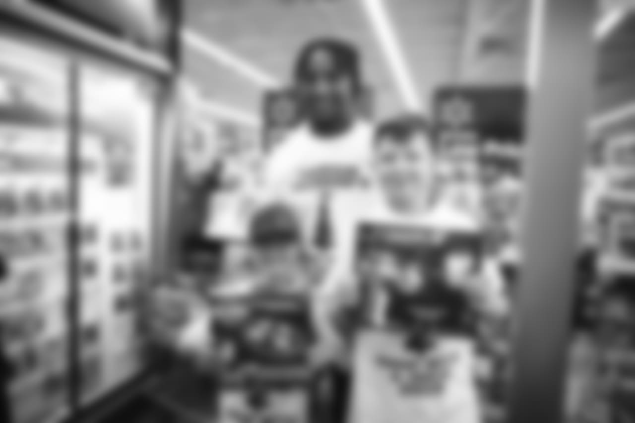 An image of the Dec. 4, 2018 community development event in which Kareem Jackson and his teammates purchased Christmas gifts for Houston-area students.