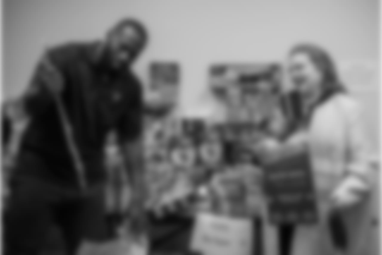 An image from the Dec. 19, 2018 community development event featuring Whitney Mercilus at Easter Seals.