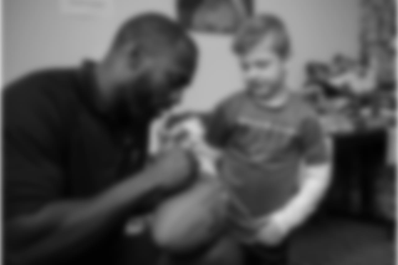 An image from the Dec. 19, 2018 community development event featuring Whitney Mercilus at Easter Seals.