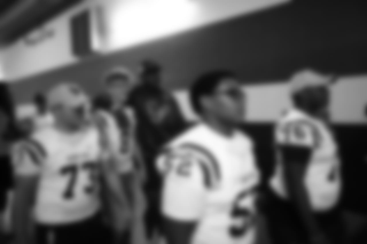 An image from the Oct. 13, 2018 community development event. The Sabine Pass High School football season was cancelled to to Hurricane Harvey and injuries. They were presented with Super Bowl tickets, the coach of the week award, Texans gear, and watched walkthrough.