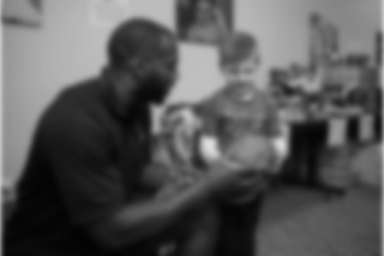An image from the Dec. 19, 2018 community development event featuring Whitney Mercilus at Easter Seals.