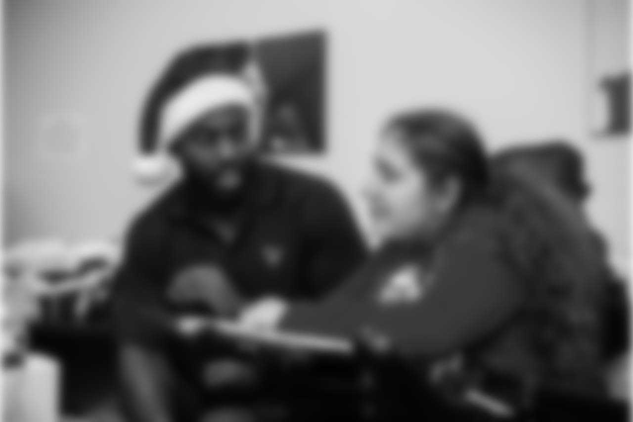 An image from the Dec. 19, 2018 community development event featuring Whitney Mercilus at Easter Seals.