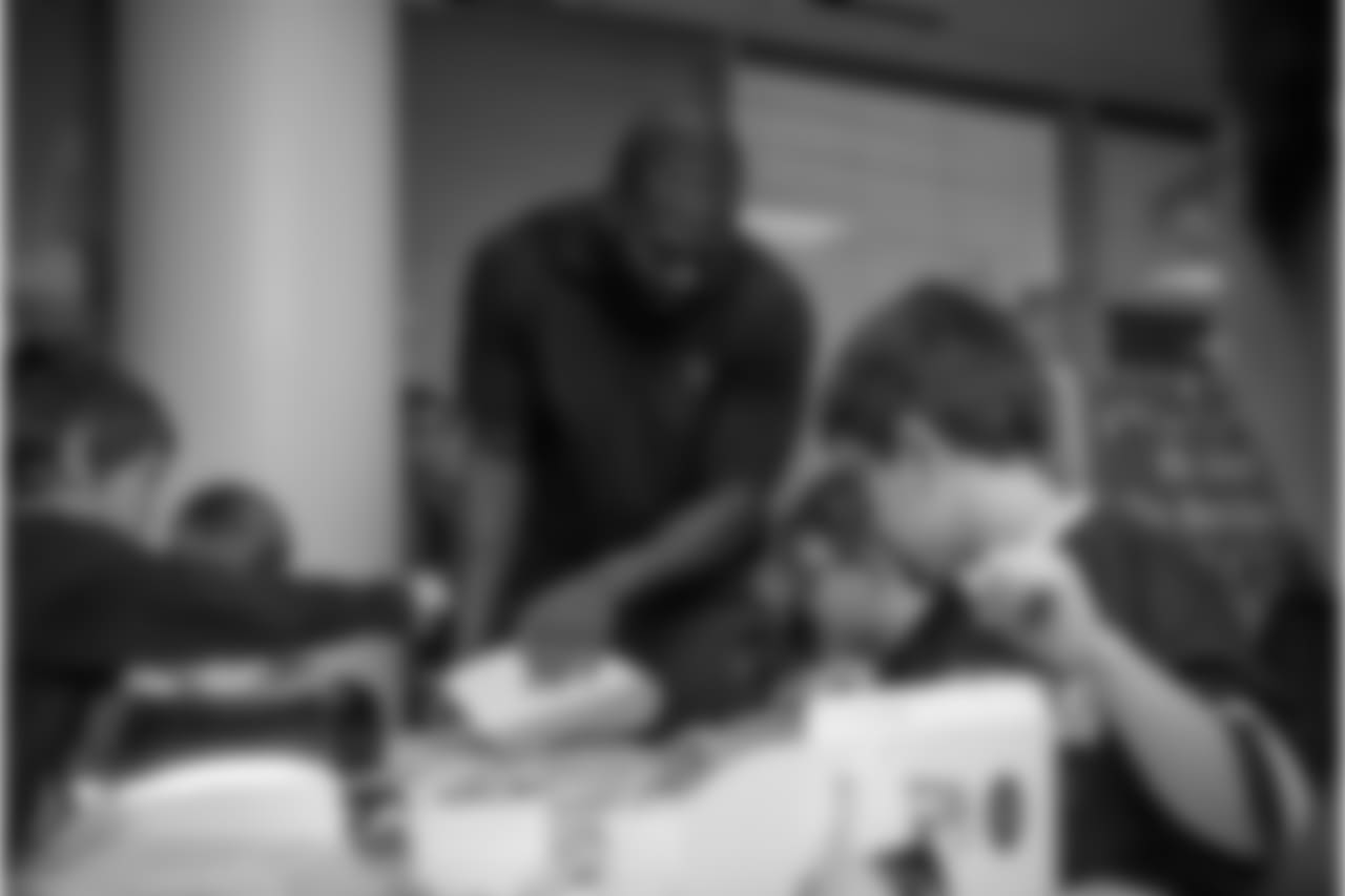 An image from the Dec. 19, 2018 community development event featuring Whitney Mercilus at Easter Seals.