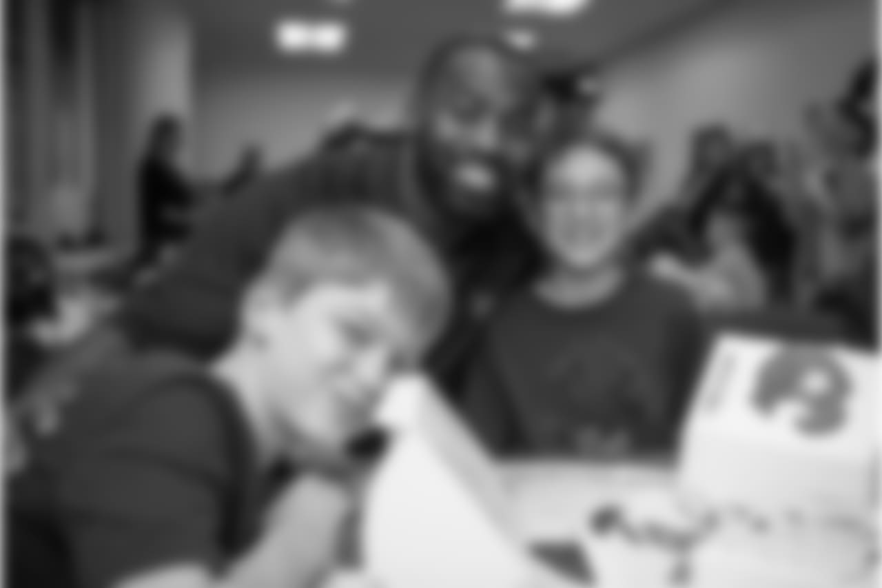 An image from the Dec. 19, 2018 community development event featuring Whitney Mercilus at Easter Seals.