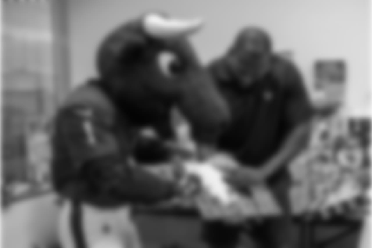 An image from the Dec. 19, 2018 community development event featuring Whitney Mercilus at Easter Seals.