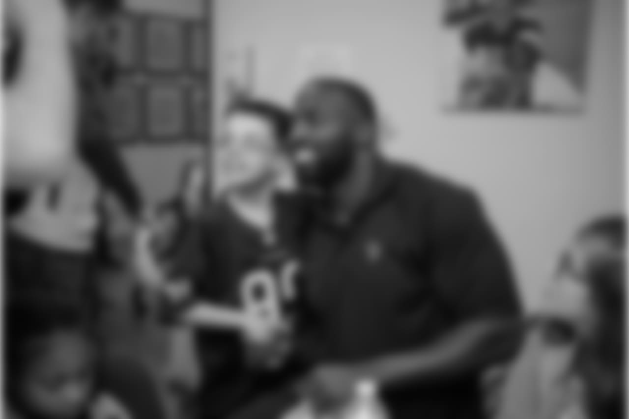 An image from the Dec. 19, 2018 community development event featuring Whitney Mercilus at Easter Seals.