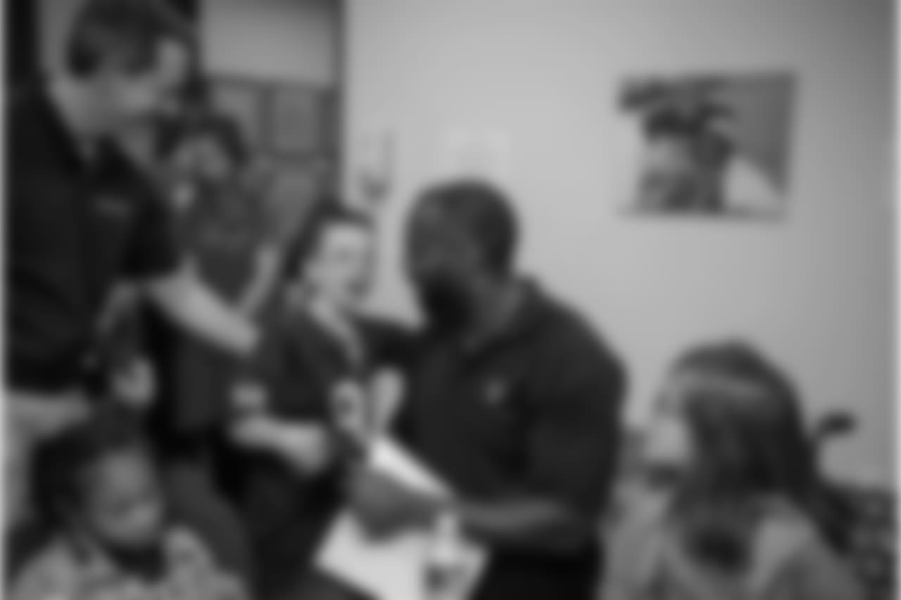 An image from the Dec. 19, 2018 community development event featuring Whitney Mercilus at Easter Seals.