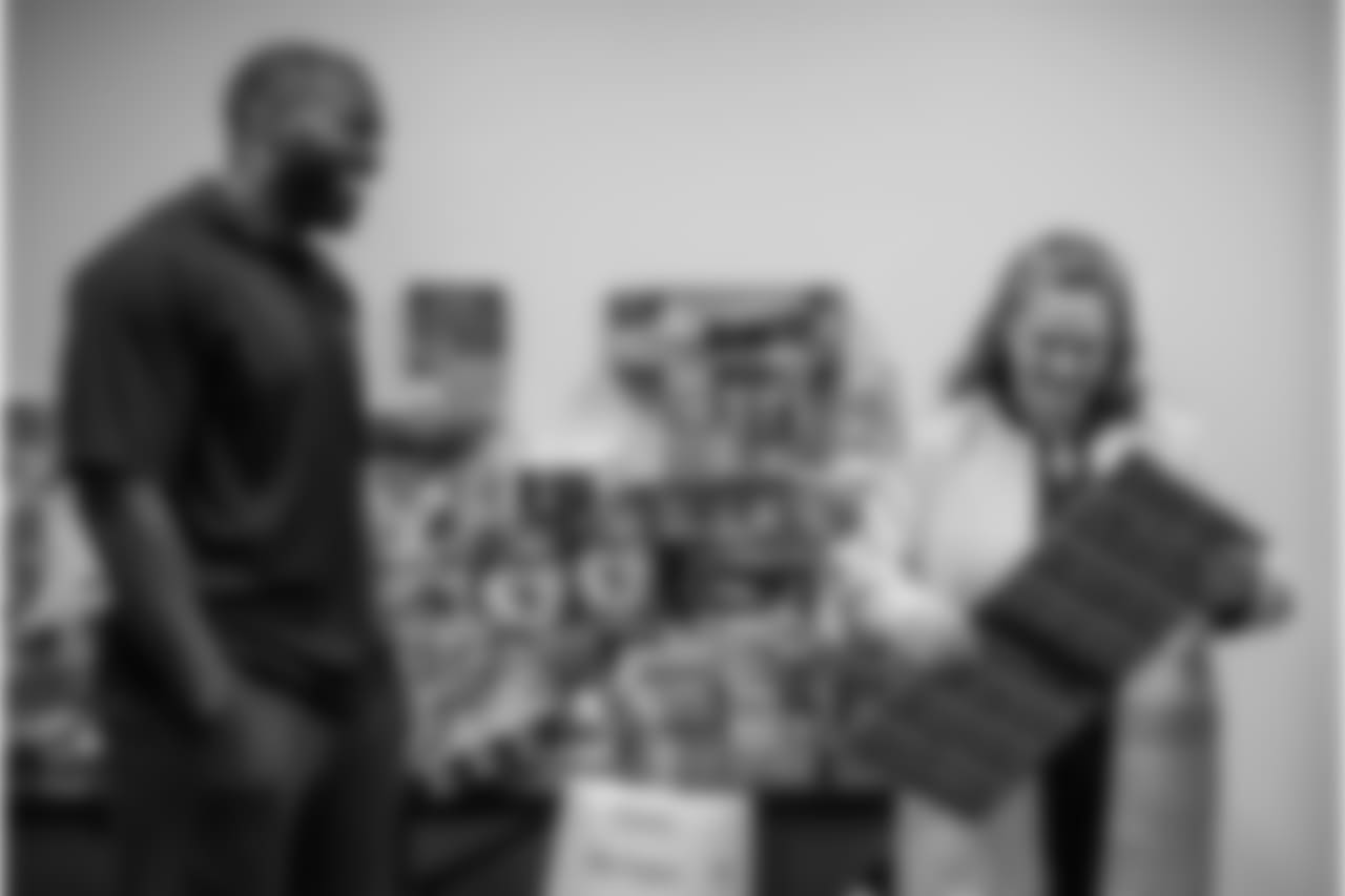 An image from the Dec. 19, 2018 community development event featuring Whitney Mercilus at Easter Seals.