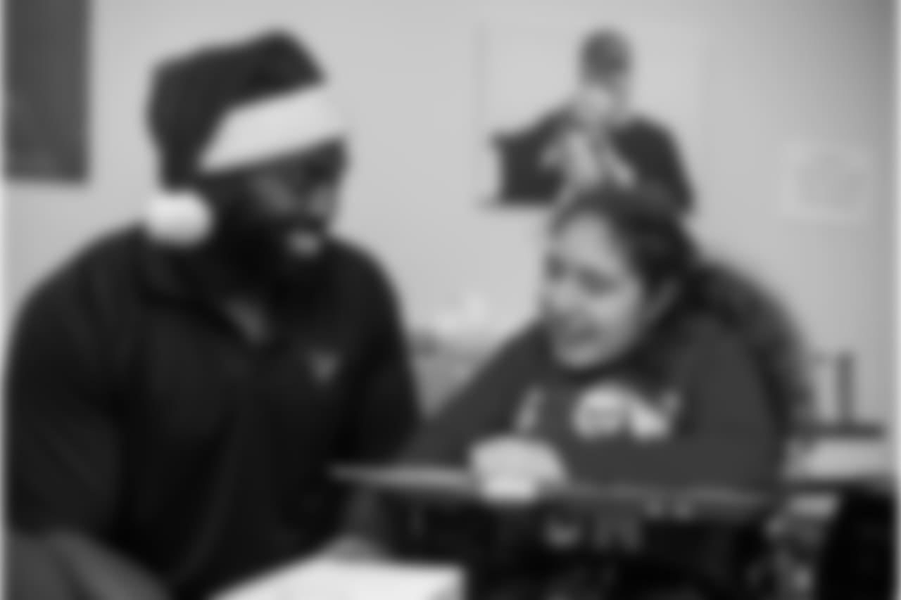 An image from the Dec. 19, 2018 community development event featuring Whitney Mercilus at Easter Seals.