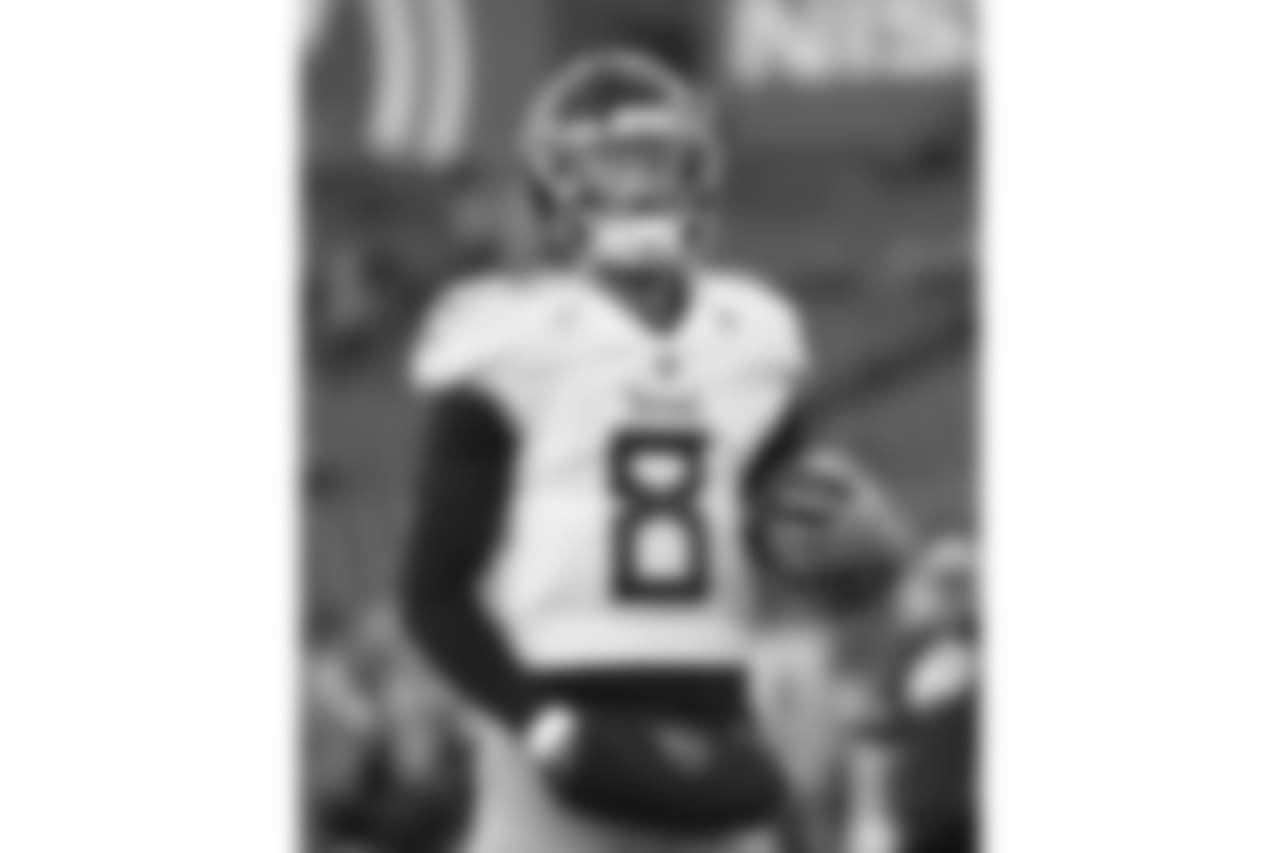 Tennessee Titans quarterback Marcus Mariota (8) prior to an NFL football game against the Washington Redskins, Saturday, Dec. 22, 2018 in Nashville, TN. (Aaron Doster via AP)