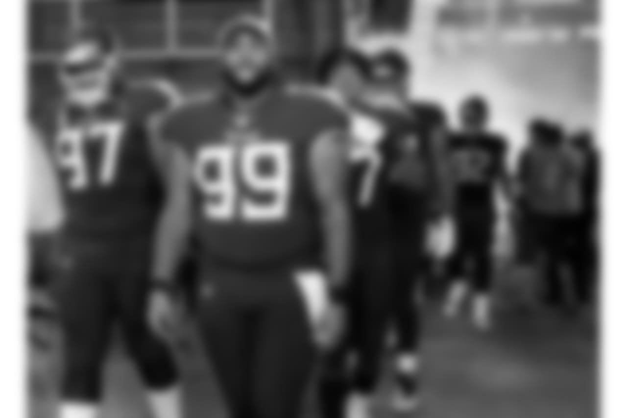 Tennessee Titans defensive tackle Jurrell Casey (99) waits to take the field before a preseason NFL football game against the Minnesota Vikings Thursday, Aug. 30, 2018, in Nashville, Tenn. (AP Photo/James Kenney)