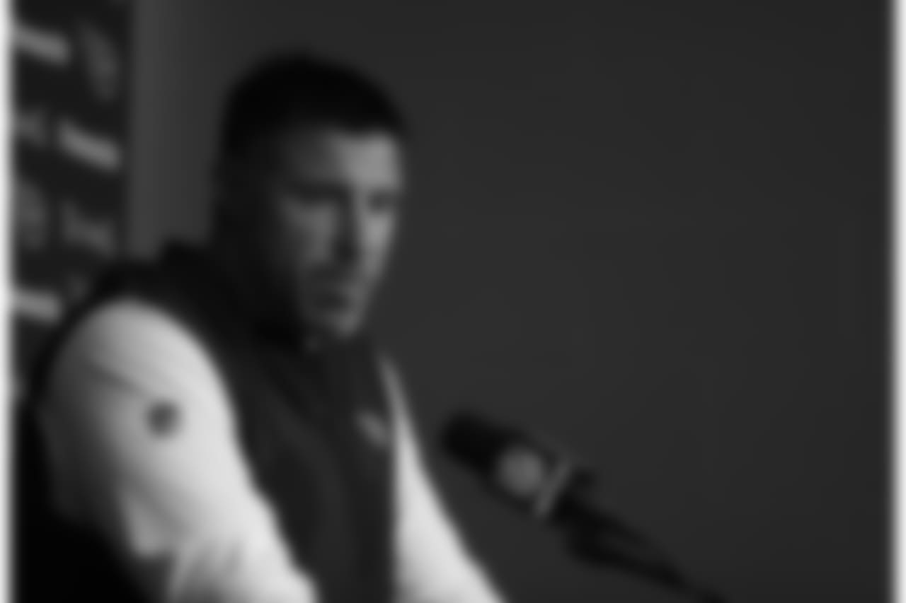 Tennessee Titans head coach Mike Vrabel speaks during a news conference following an NFL football game against the Indianapolis Colts, Sunday, Nov. 18, 2018, in Indianapolis. Indianapolis won 38-10. (AP Photo/Jeff Roberson)