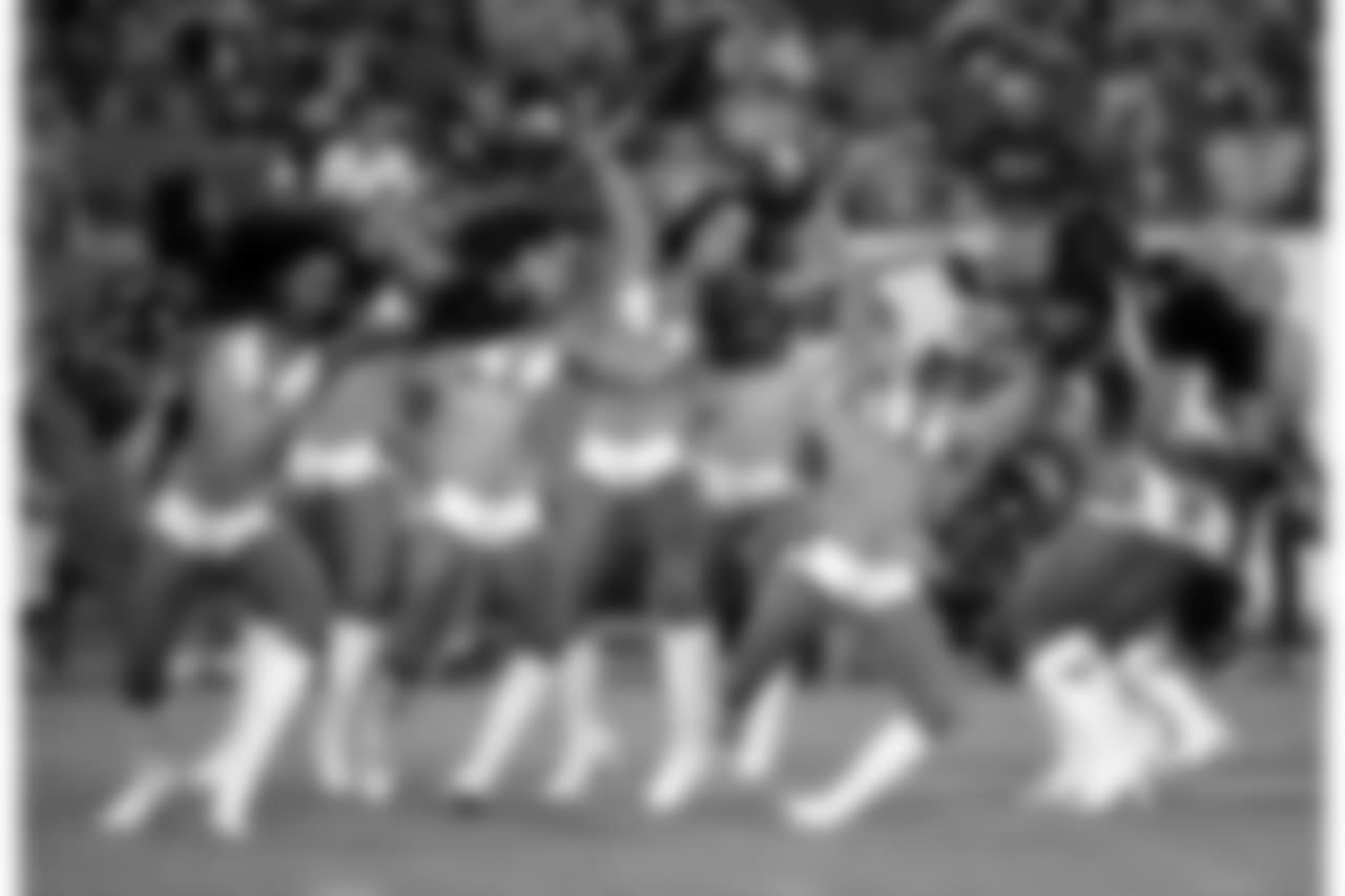 Tennessee Titans cheerleaders perform in the first half of a preseason NFL football game between the Titans and the Tampa Bay Buccaneers Sunday, Aug. 19, 2018, in Nashville, Tenn. (AP Photo/James Kenney)
