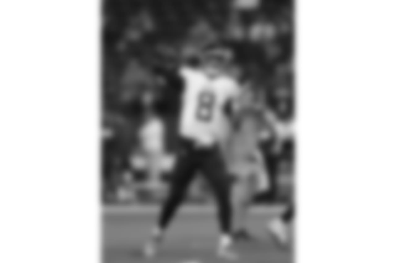 Tennessee Titans quarterback Marcus Mariota throws before an NFL football game between the Indianapolis Colts and the Tennessee Titans, Sunday, Nov. 18, 2018, in Indianapolis. (AP Photo/Jeff Roberson)
