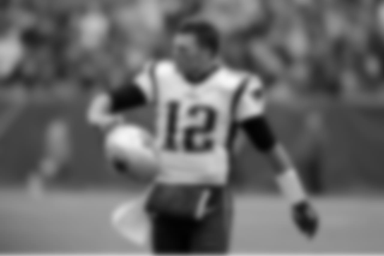 New England Patriots quarterback Tom Brady walks to the sideline after being sacked by the Tennessee Titans in the first half of an NFL football game Sunday, Nov. 11, 2018, in Nashville, Tenn. (AP Photo/Mark Zaleski)