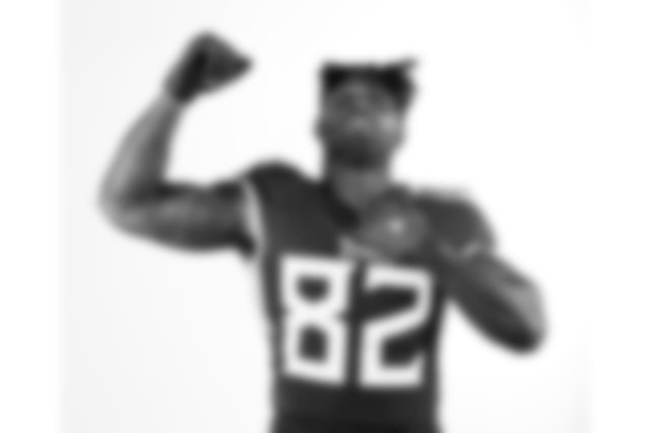 Tennessee Titans tight end Delanie Walker poses June 11, 2018, in Nashville, Tenn. (AP Photo/Mark Humphrey)
