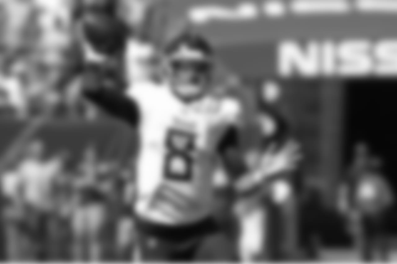 Tennessee Titans quarterback Marcus Mariota passes against the Philadelphia Eagles in the first half of an NFL football game Sunday, Sept. 30, 2018, in Nashville, Tenn. (AP Photo/Mark Zaleski)