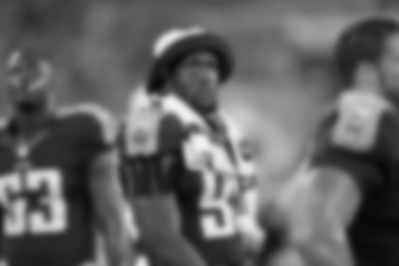 Tennessee Titans linebacker Brian Orakpo watches from the sideline in the second half of a preseason NFL football game against the St. Louis Rams Sunday, Aug. 23, 2015, in Nashville, Tenn. (AP Photo/James Kenney)
