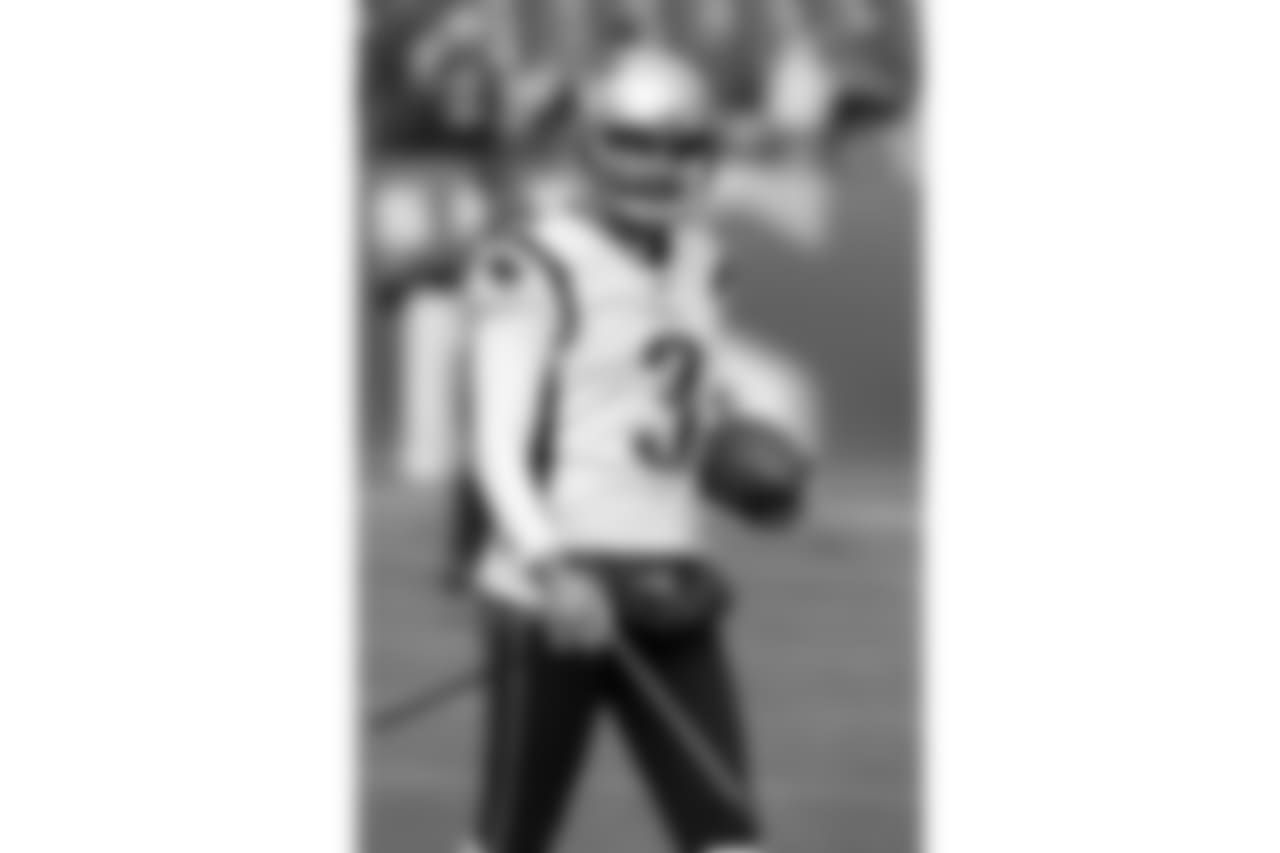 New England Patriots kicker Stephen Gostkowski warms up before an NFL football game against the Tennessee Titans Sunday, Nov. 11, 2018, in Nashville, Tenn. (AP Photo/Mark Zaleski)