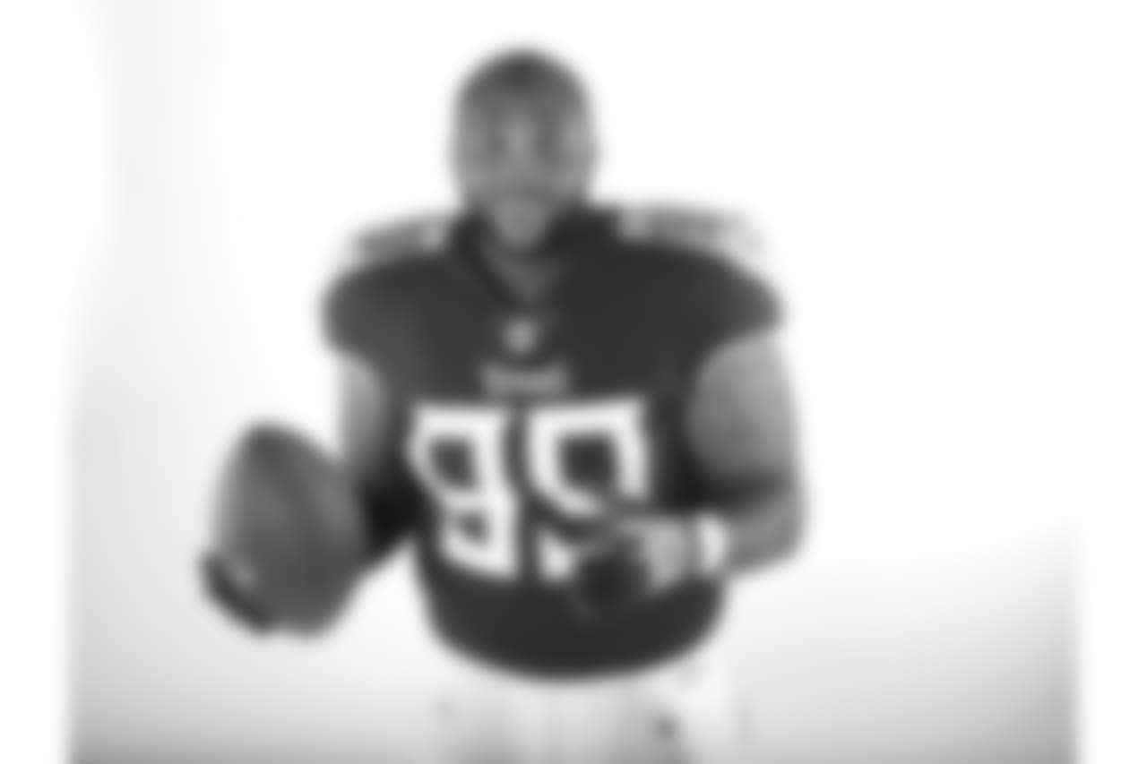 Tennessee Titans defensive end Jurrell Casey poses June 11, 2018, in Nashville, Tenn. (AP Photo/Mark Humphrey)