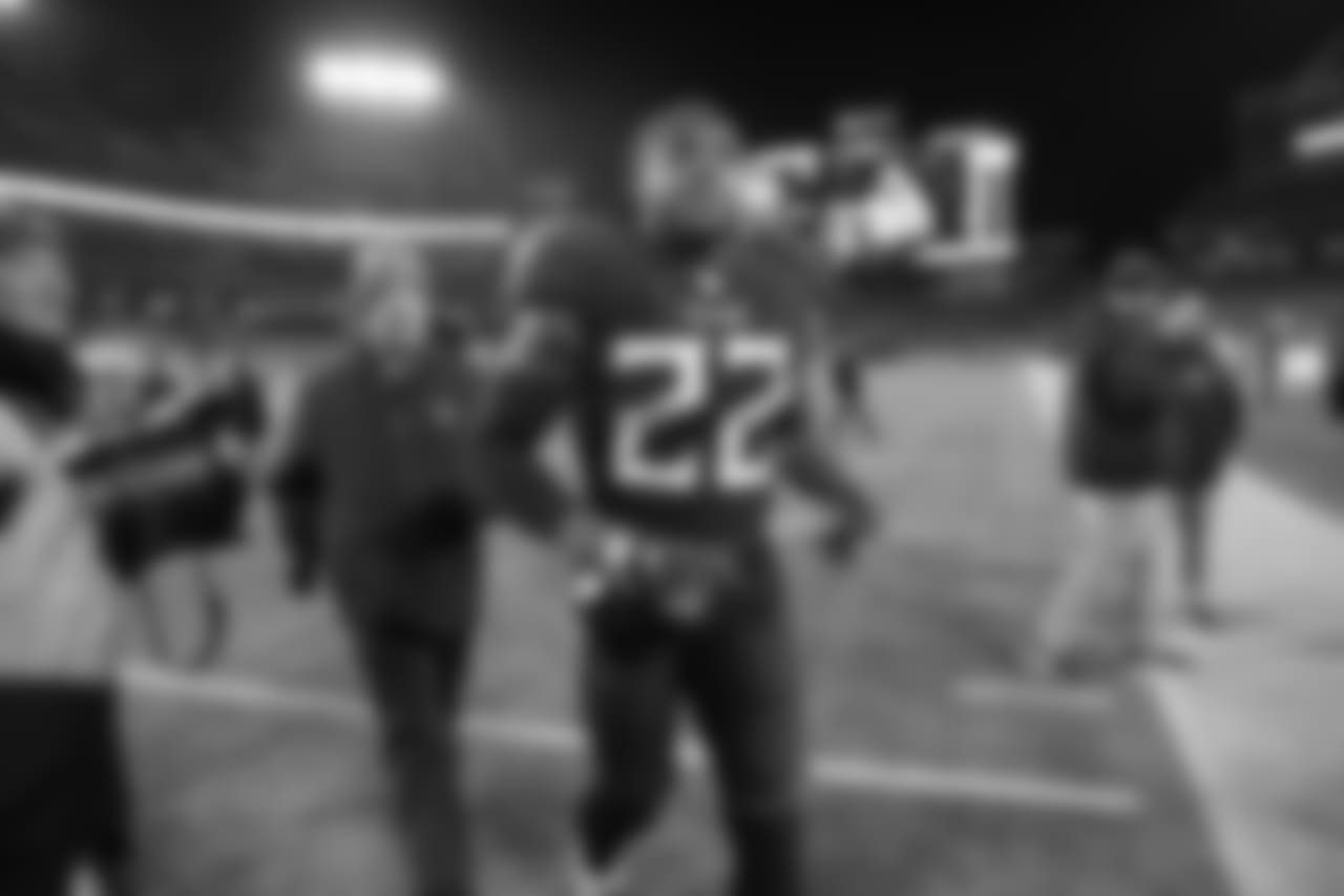Tennessee Titans running back Derrick Henry (22) leaves the field after an NFL football game against the Jacksonville Jaguars, Thursday, Dec. 6, 2018, in Nashville, Tenn. The Tennessee Titans won 30-9. (AP Photo/James Kenney)