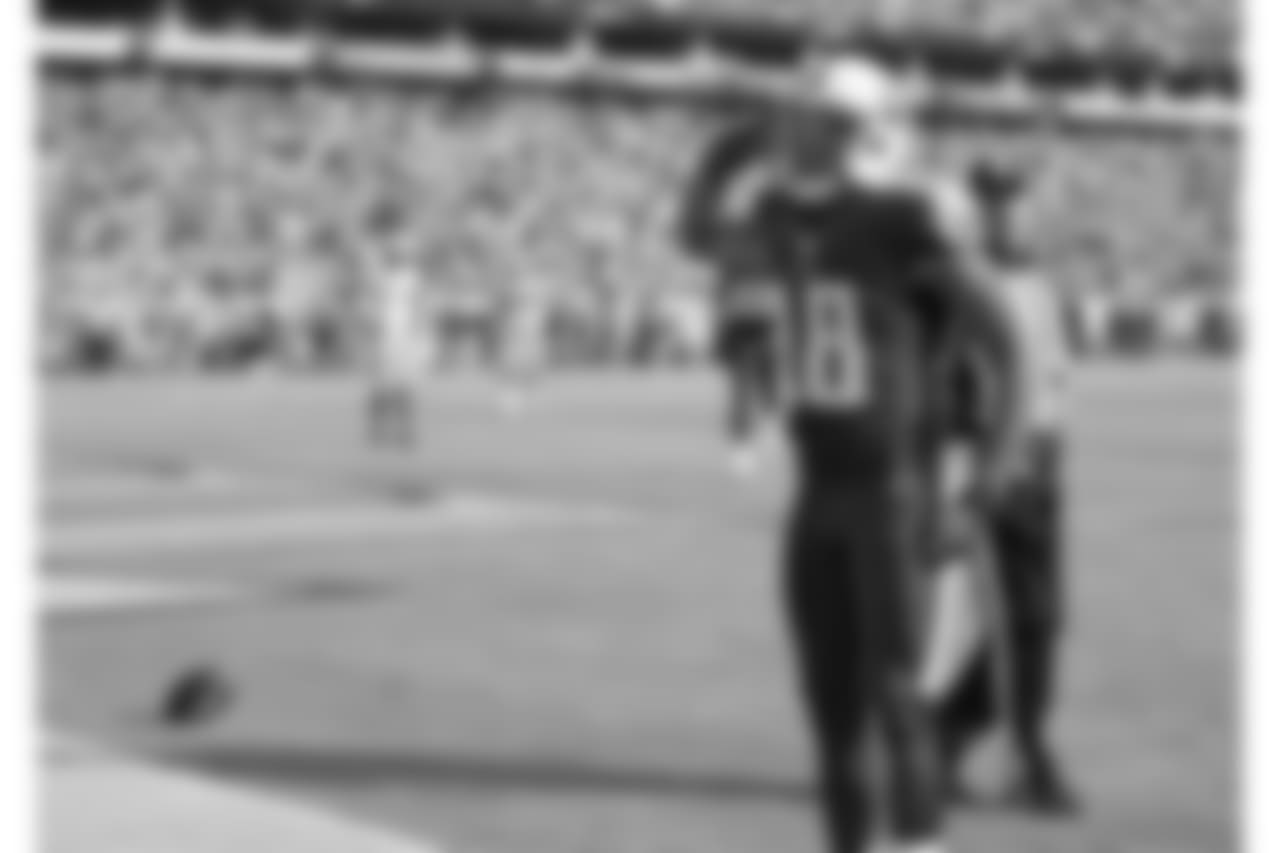 FILE - In this Nov. 13, 2016 file photo, Tennessee Titans wide receiver Rishard Matthews celebrates after scoring a touchdown against the Green Bay Packers in an NFL football game in Nashville, Tenn. Matthews now has six touchdowns over his past six games as Tennessee prepares to visit Indianapolis, Sunday, Nov. 20, 2016. (AP Photo/James Kenney, File)
