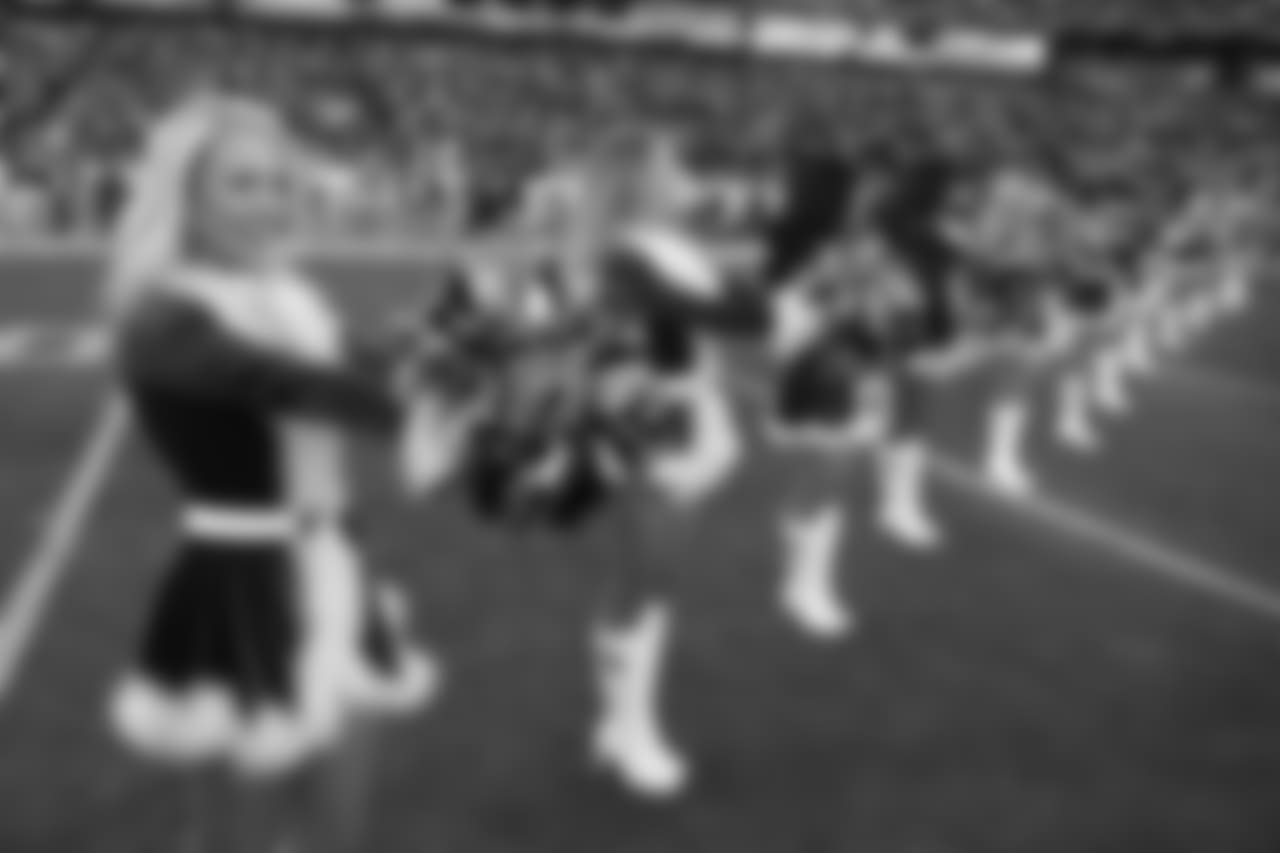 Tennessee Titans cheerleaders perform before an NFL football game between the Titans and the Washington Redskins Saturday, Dec. 22, 2018, in Nashville, Tenn. (AP Photo/James Kenney)
