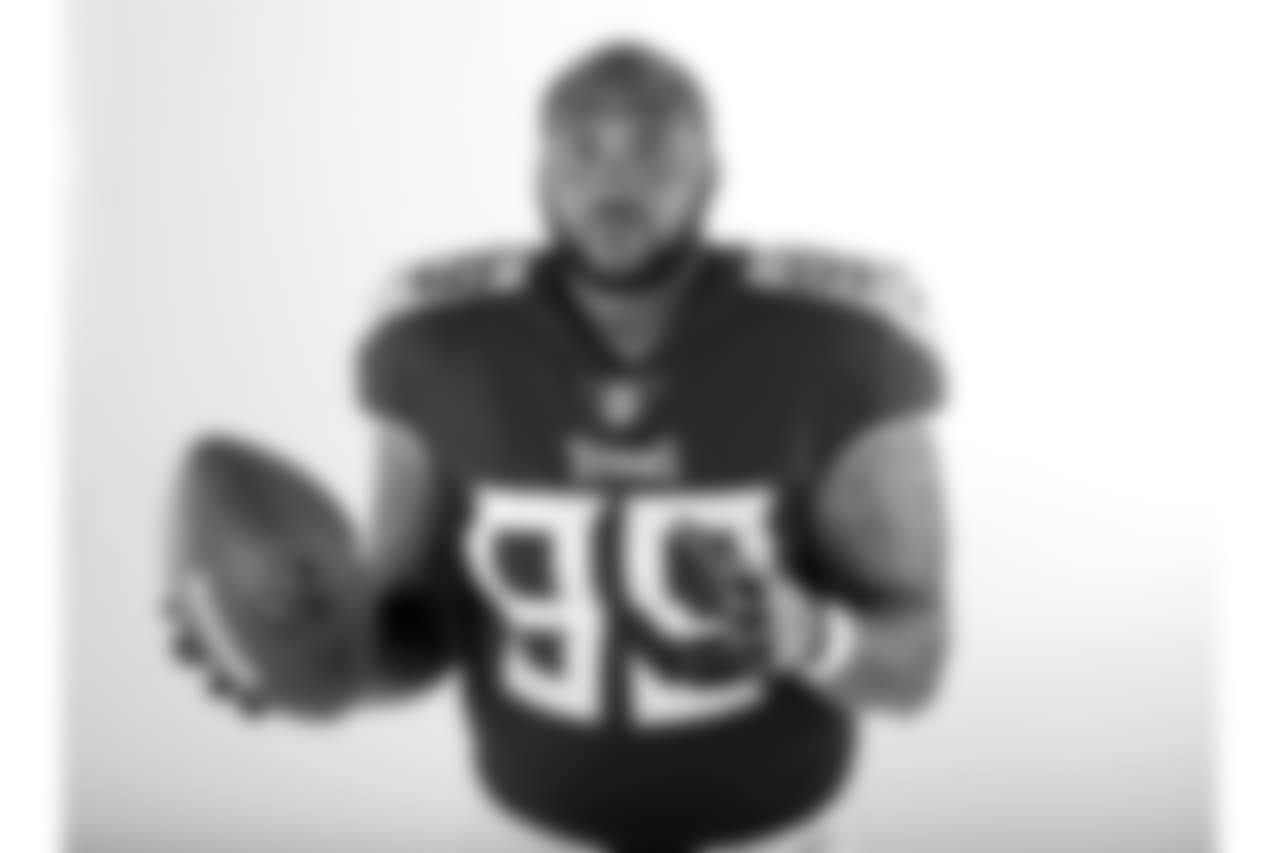 Tennessee Titans defensive end Jurrell Casey poses June 11, 2018, in Nashville, Tenn. (AP Photo/Mark Humphrey)