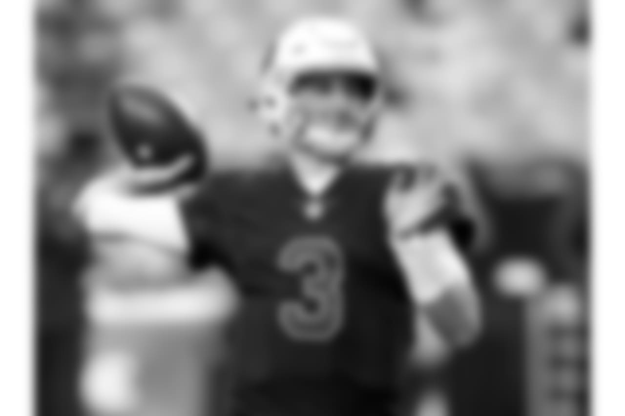 Arizona Cardinals quarterback Josh Rosen (3) warms up prior to an NFL football game against the Denver Broncos, Thursday, Oct. 18, 2018, in Glendale, Ariz.