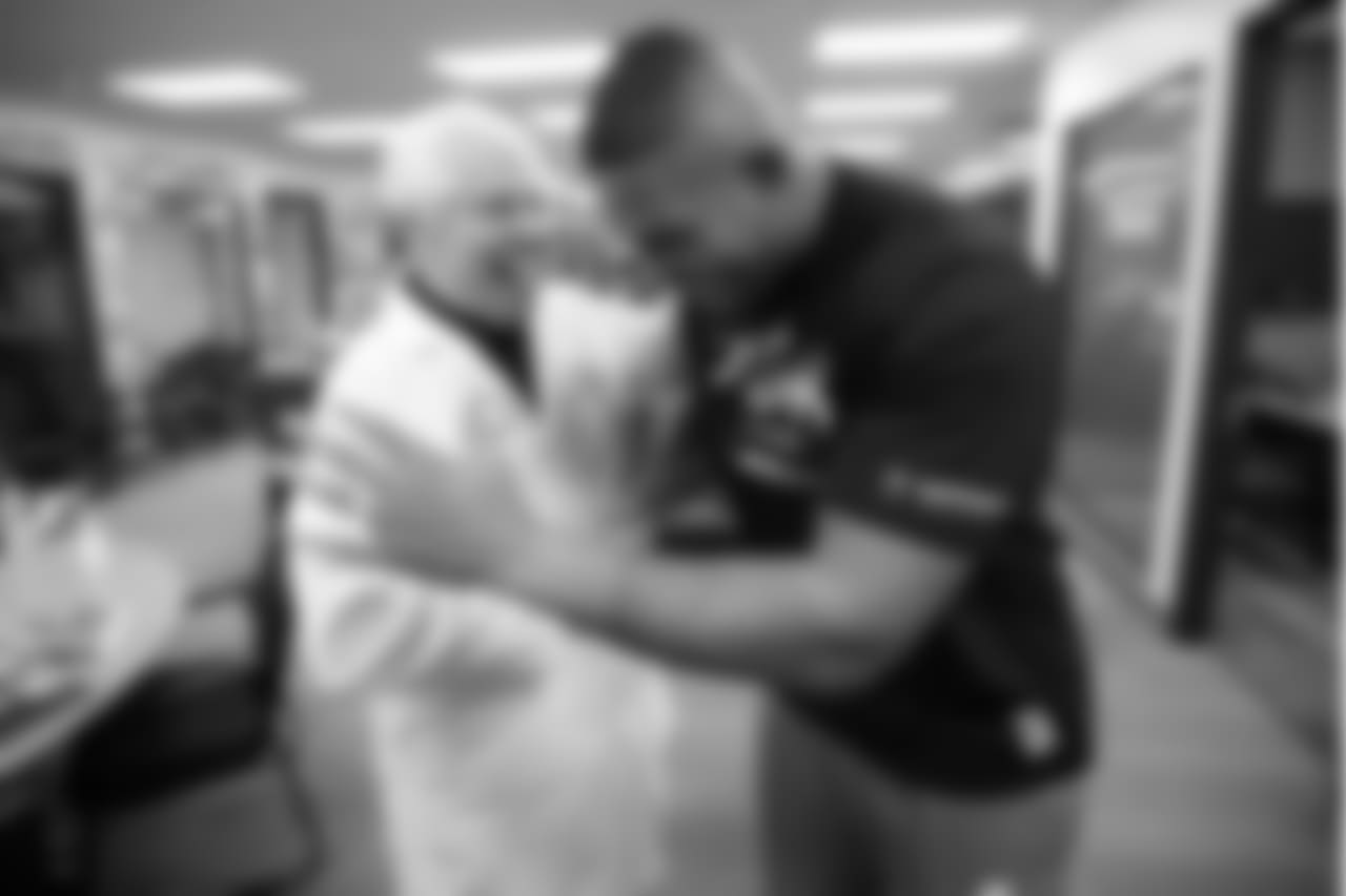 An image from November 27, 2018 of Rashod Hill and his family's visit to Starkey Hearing Technologies in Eden Prairie, Minnesota.