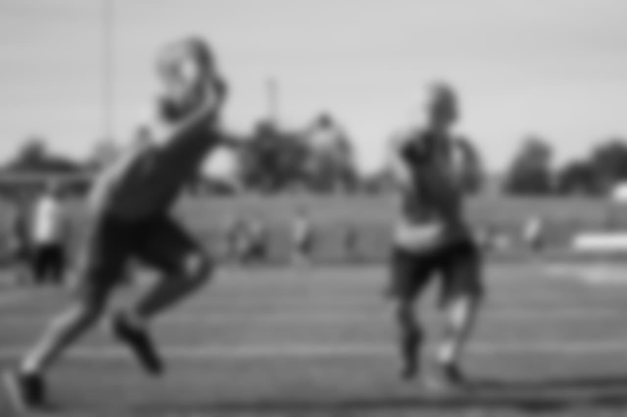 An image from July 18, 2018 of the Kyle Rudolph Pro Camp held at Providence Academy in Plymouth, MN.