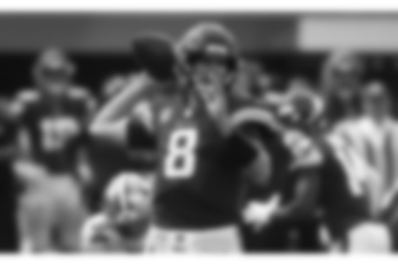 Minnesota Vikings quarterback Kirk Cousins throws a pass during the first half of an NFL football game against the San Francisco 49ers, Sunday, Sept. 9, 2018, in Minneapolis. (AP Photo/Jim Mone)