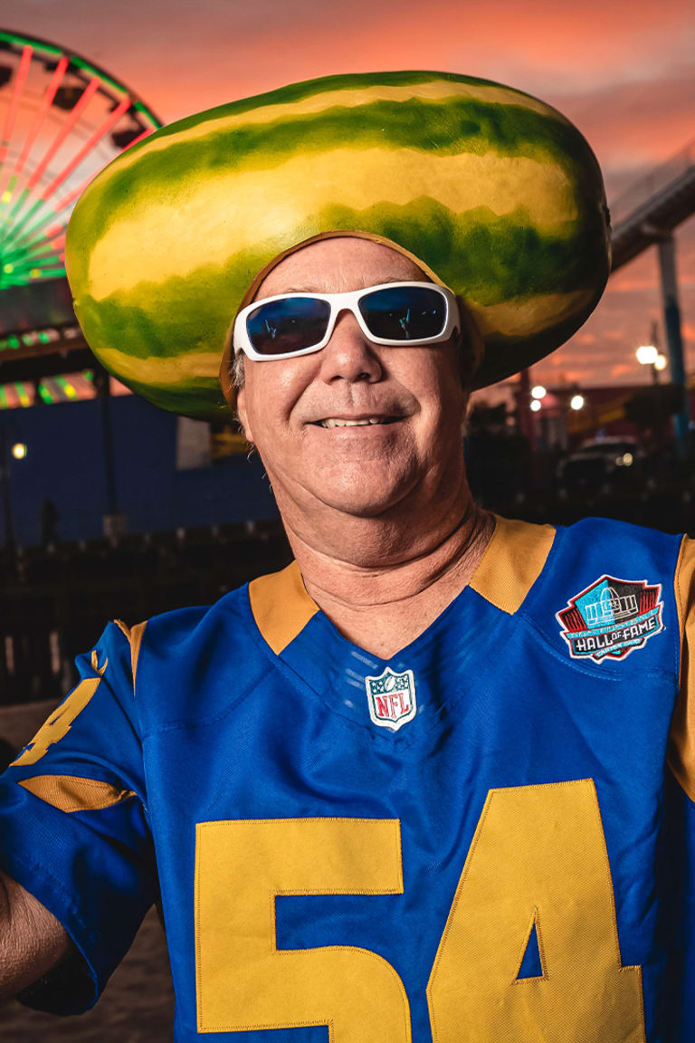 Watermelon Head Hat Made w/ Los Angeles Rams Wordmark - Horns Up!! : r/ LosAngelesRams