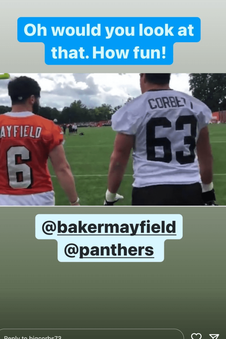 Panthers OL Austin Corbett: QB Baker Mayfield is 'all about