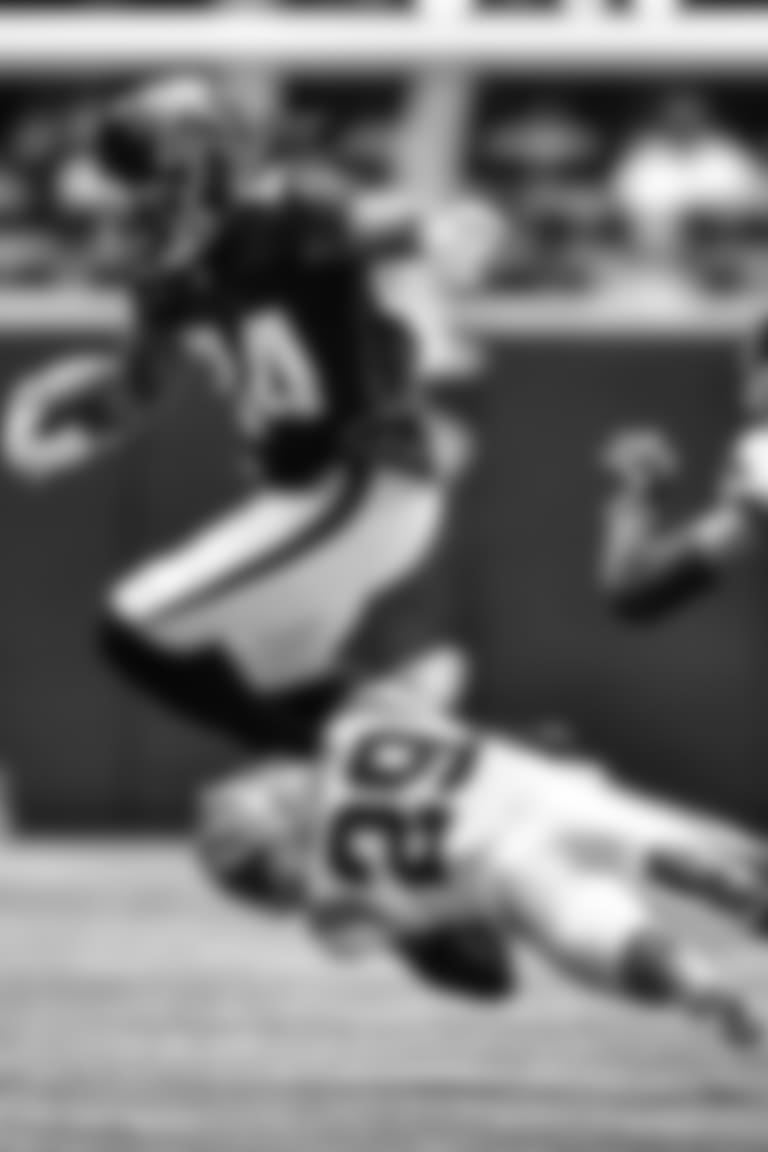 Atlanta Falcons running back Cordarrelle Patterson #84 runs after catching a pass during the first half against the Carolina Panthers at Mercedes-Benz Stadium in Atlanta, Georgia on Sunday, October 31, 2021. (Photo by Kyle Hess/Atlanta Falcons)