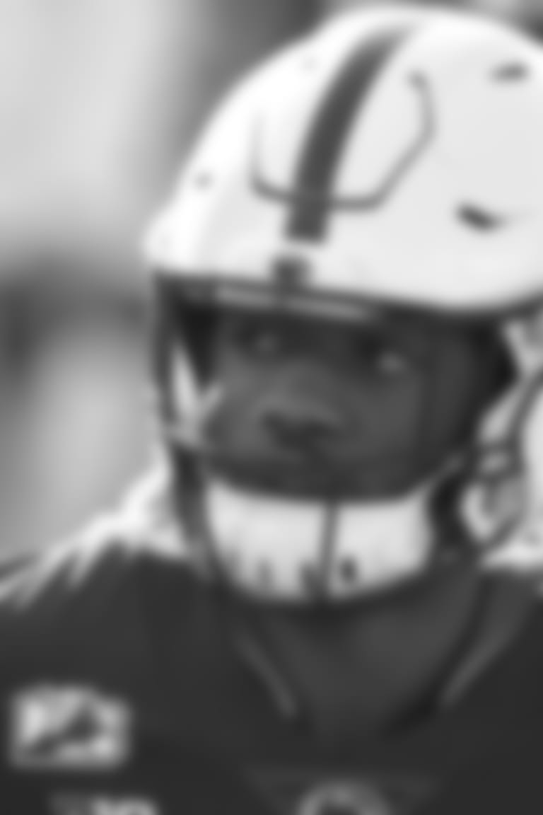 Penn State defensive end Jayson Oweh (28) warms up for an NCAA college football game against Michigan State in State College, Pa., on Saturday, Dec. 12, 2020. (AP Photo/Barry Reeger)