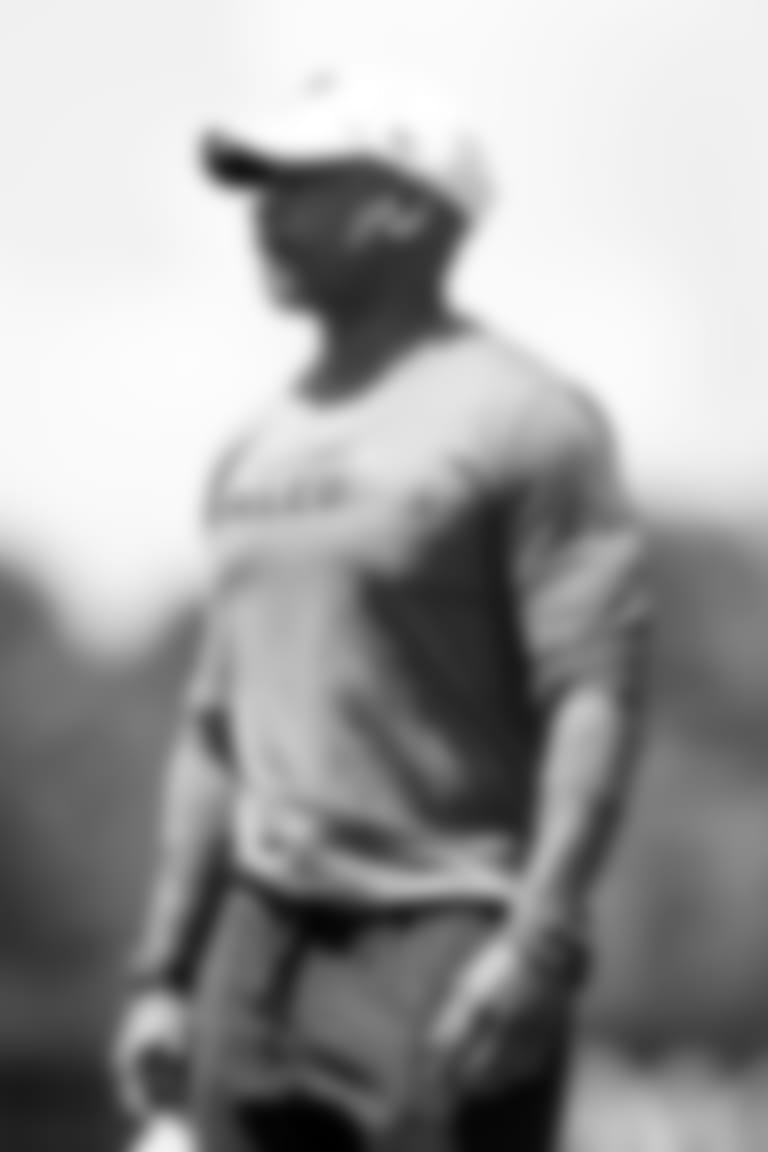 Anthony Robinson looks on during the second practice of Atlanta Falcons rookie minicamp on May 15, 2021.