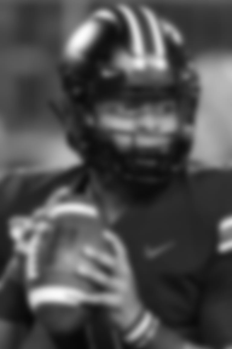 Ohio State quarterback Justin Fields drops back to pass against Michigan State during the first half of an NCAA college football game Saturday, Oct. 5, 2019, in Columbus, Ohio. (AP Photo/Jay LaPrete)