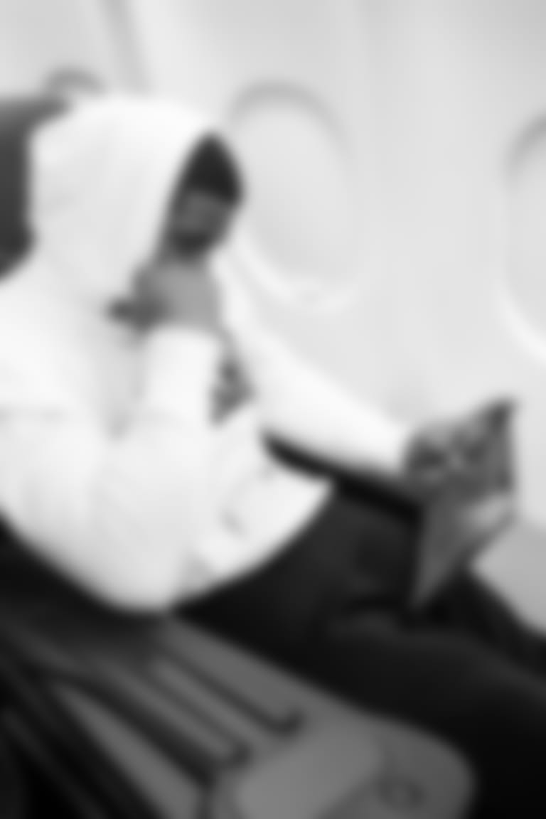 Linebacker Bobby Wagner, wearing a Howard University sweatshirt, is already reviewing game tape even before the plane takes off from Atlanta.