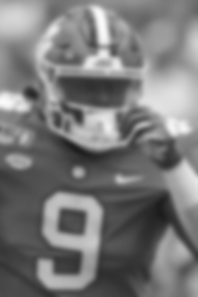 Clemson's Travis Etienne rushes during the first half of an NCAA college football game against Florida State Saturday, Oct. 12, 2019, in Clemson, S.C. (AP Photo/Richard Shiro)