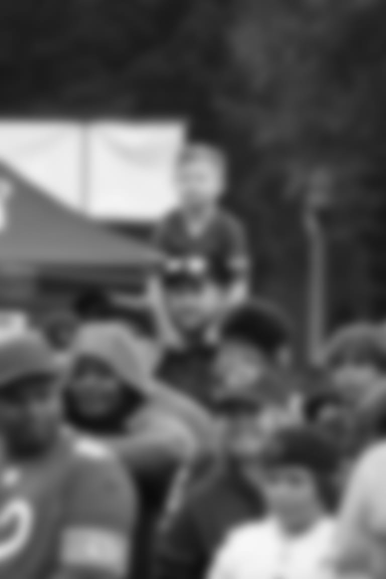 Chicago Bears players and coaches on the field for Family Fest at Soldier Field, Sunday, August 6, 2023, in Chicago, Illinois.