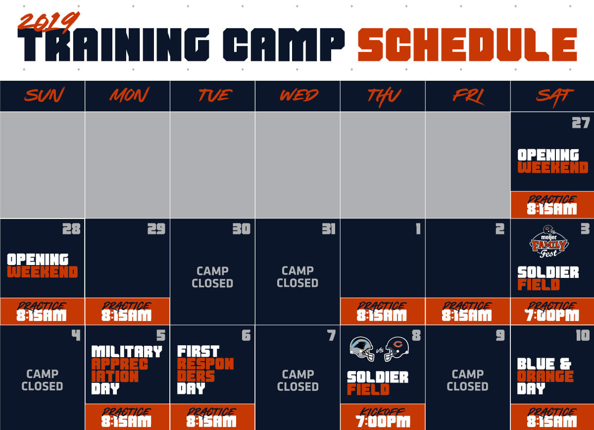 Training Camp Chicago Bears Official Website