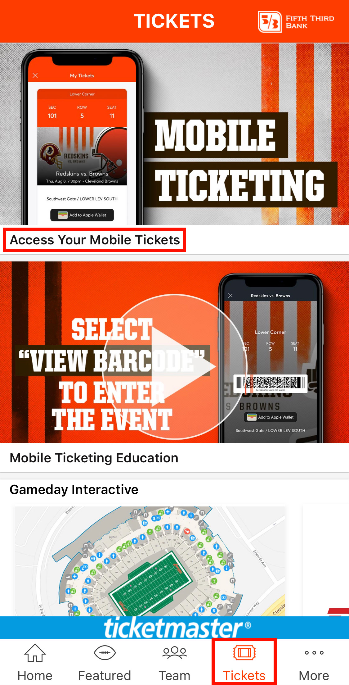 Browns Mobile Ticketing Information Cleveland Browns